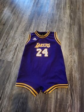 adidas Purple & Yellow Lakers #24 Kids Sleeveless Romper